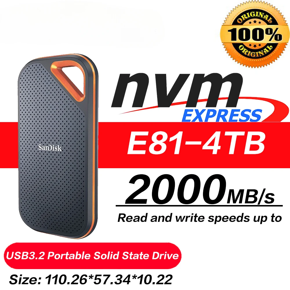 Disque dur externe SSD SanDisk Extreme Pro 2To NVMe - USB-C 2000