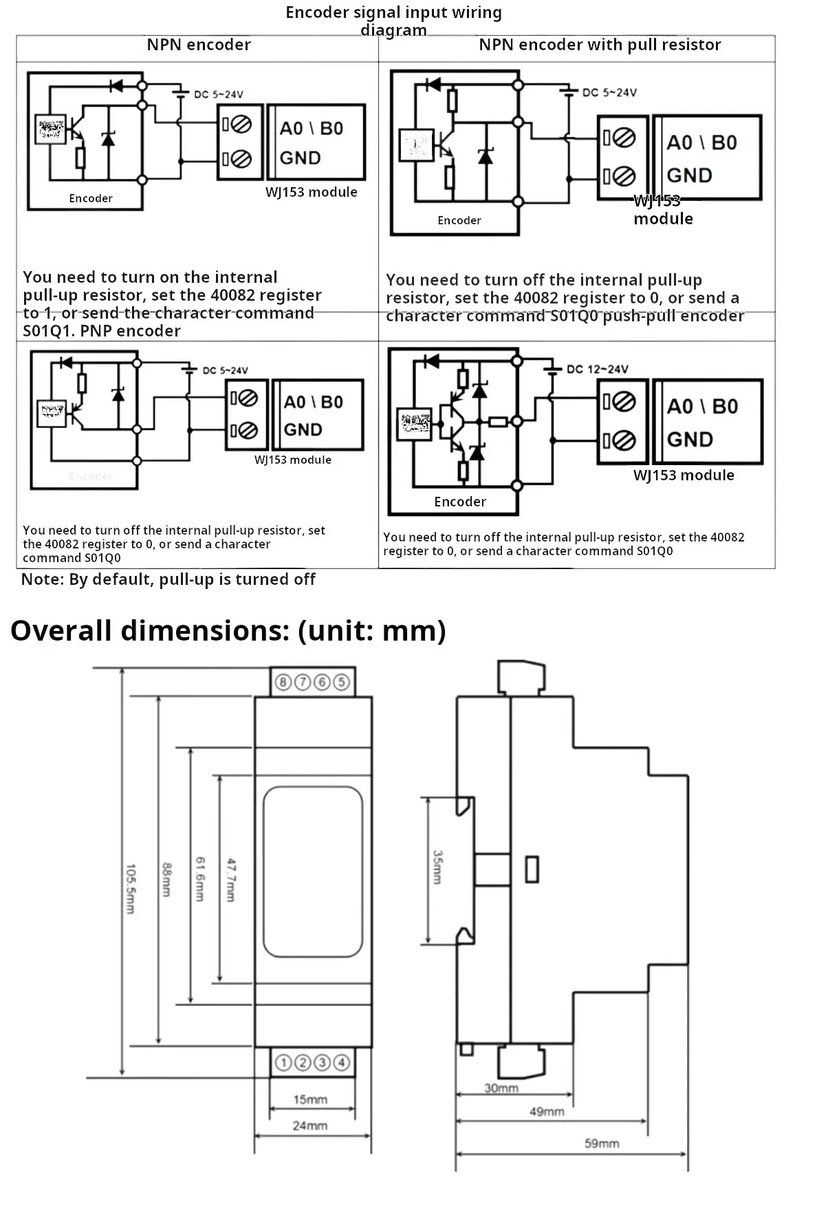 1 Channel Encoder 4 Times Harmonic Pulse Modbus RTU Module WJ153