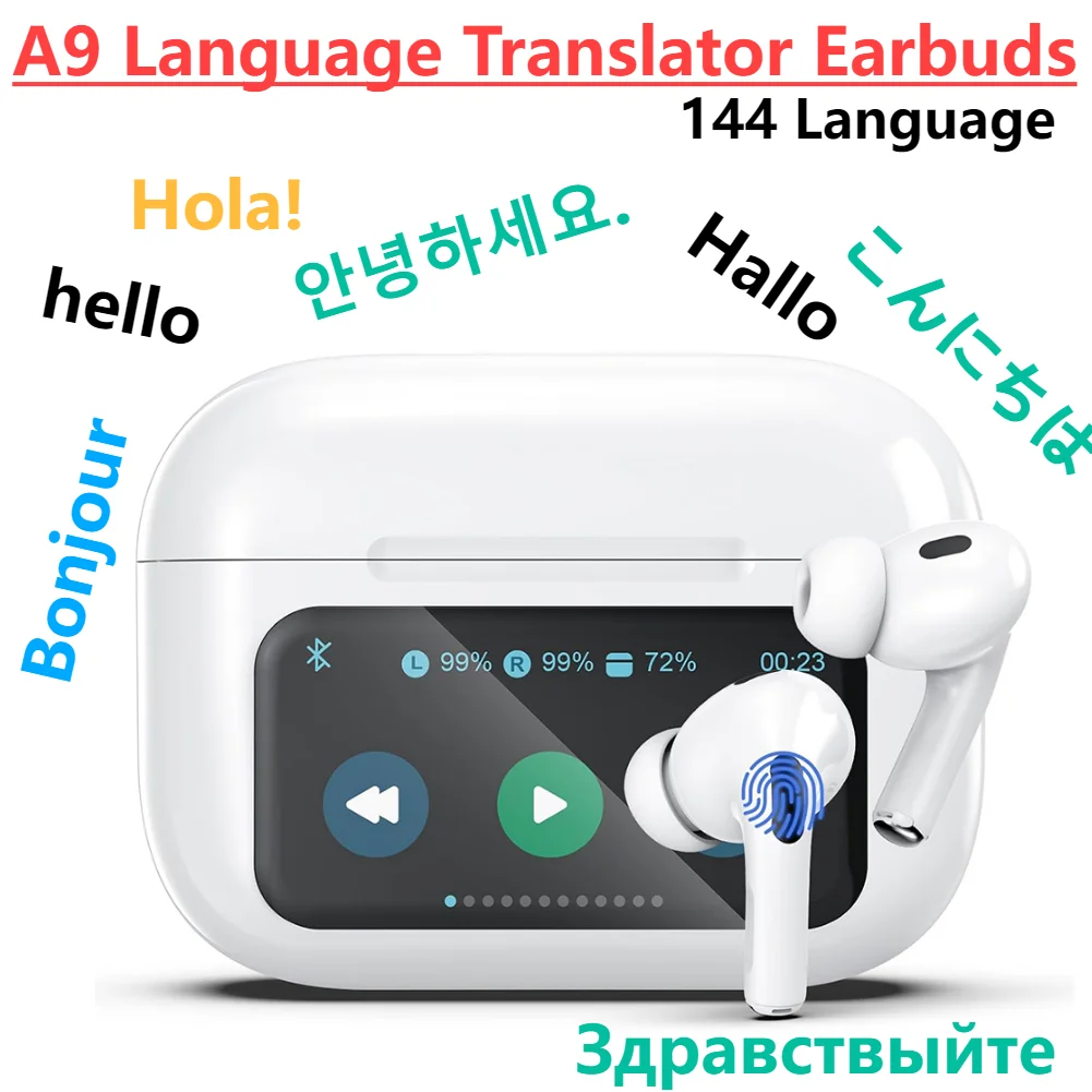 Language Translator Earbuds Real-Time Translation Earphones 144 Language 8 Offline Translation Device Wireless Earbuds Voice Translator Translator Earphones Translation Headset