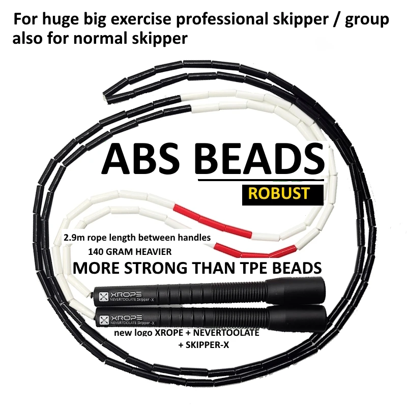 HARD BEADS straight PE beaded jump rope skipping rope RA handle freestyle skill tricks 5