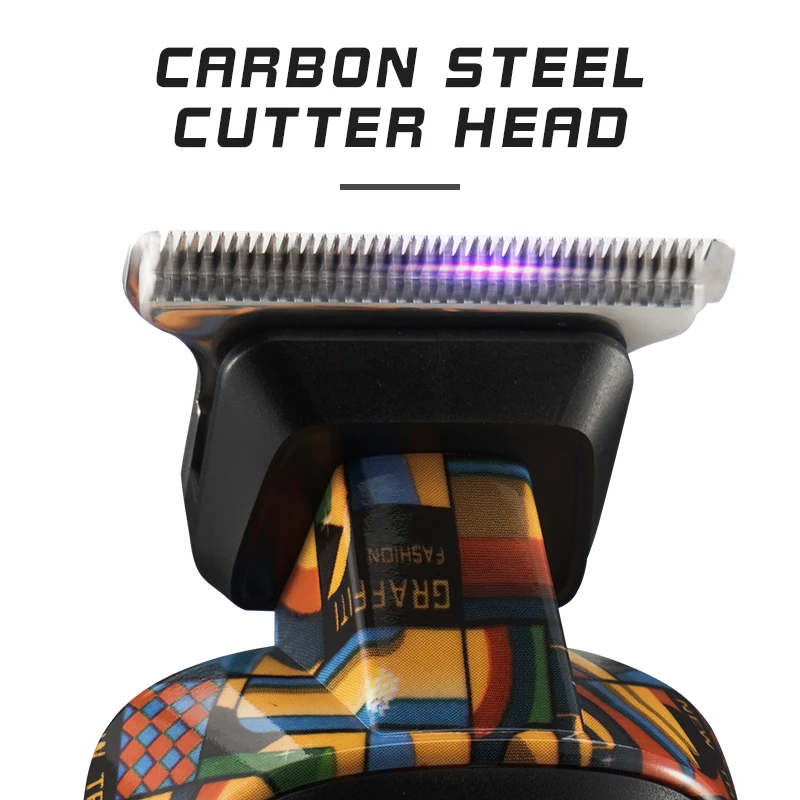 Máquina de Cortar Cabelo para Homens Recarregável sem Fio Cabeça do Cortador Kemei Profissional Graffiti Barba Aparador Cabelo Máquina Corte 4 para homens recarregável sem fio barba aparador