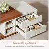 Extendable Wood Coffee Table with 2 Drawers, 43"-65" Length Adjustable Rectangular Dual-Tone Center Table with Storag 6