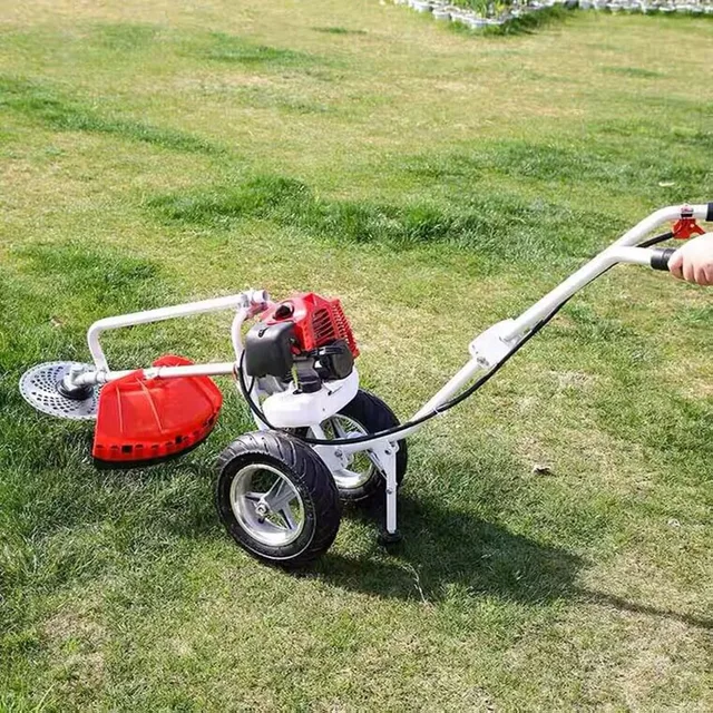 Hordozható Gyomnövényes Gép Kézi Push Gyomláló Fűnyíró 2 Stroke 52Cc -Os Gazdagép Kerékkel 2,5 Kw 2,2 Lóerő - Image 2