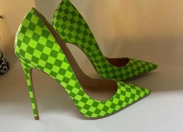 Light Green Heels Shoes, Green Stilettos Shoes, Green Pumps Size 10