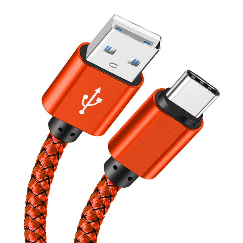 High-Speed USB A to Type C Nylon Braided Charging & Data Cable - Durable Android Phone Accessory, 1M/2M/3M Lengths