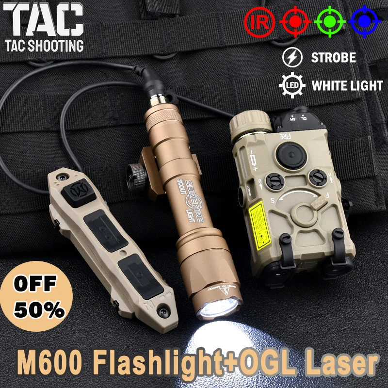 

WADSN Tactical Nylon Plastic OGL Red Blue Green IR Strobe Laser Surefir M600Flashlight White Light Dual Function Pressure Switch