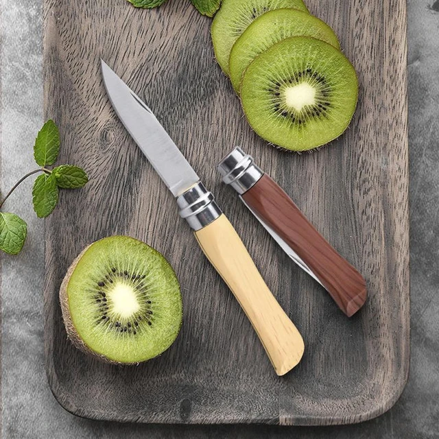 Couteau de cuisine pliant en acier inoxydable, épluchage de fruits et  légumes, coupe opaque, outil de