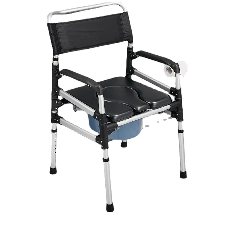 Portable Elderly Commode Chair - Foldable Toilet Seat, Easy Setup for Pregnant Women, Household Potty without Drilling 5