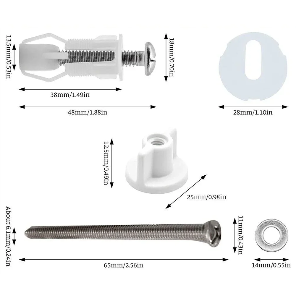 Top Fix Toilet Seat Screws Nut Cover Lid Pan Fixing WC Blind Hole Fitting Kits Universal Bathroom Accessories Replacement