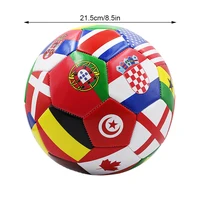 Flag Printed Soccer Ball Official Size 5 Soccer Match Ball Outdoor Match Game Football Pvc 2.7Thickened Team Training Footy Ball 5