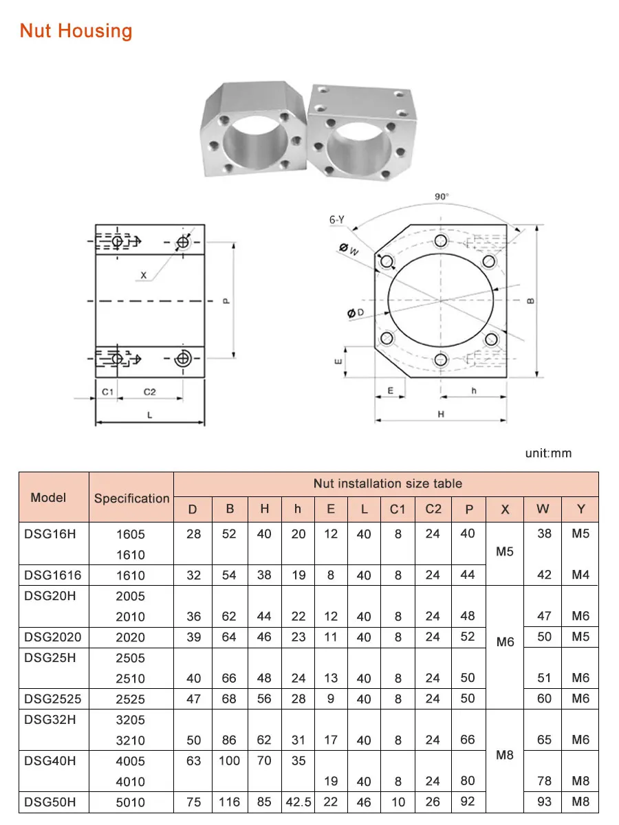 C7 SFU1605/1604/1610 gerollte Kugelumlaufspindel mit bearbeitetem Ende + 1605 Kugelmutter + Mutterngehäuse + BKBF12 Endstütze + Kupplung für CNC-Teile – Detail 6