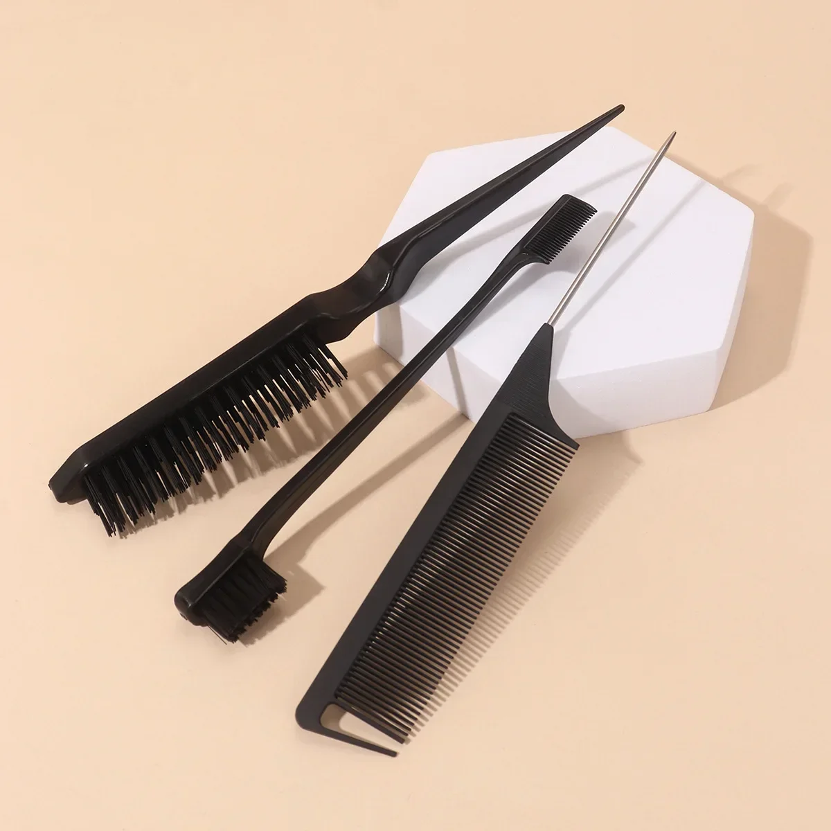 3pcs Hair Styling Comb Set Hair Brush Set Teasing Hair Brush Tail Comb ...