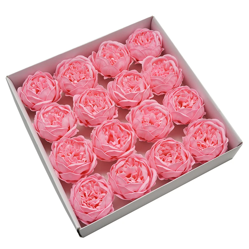 Spilewk 9 cm große Pfingstrose, künstliche Rosen, Blumenköpfe, Valentinstag, DIY-Geschenkbox, Hochzeit, Blumenstrauß, Weihnachten, Heimdekoration, 16 pro