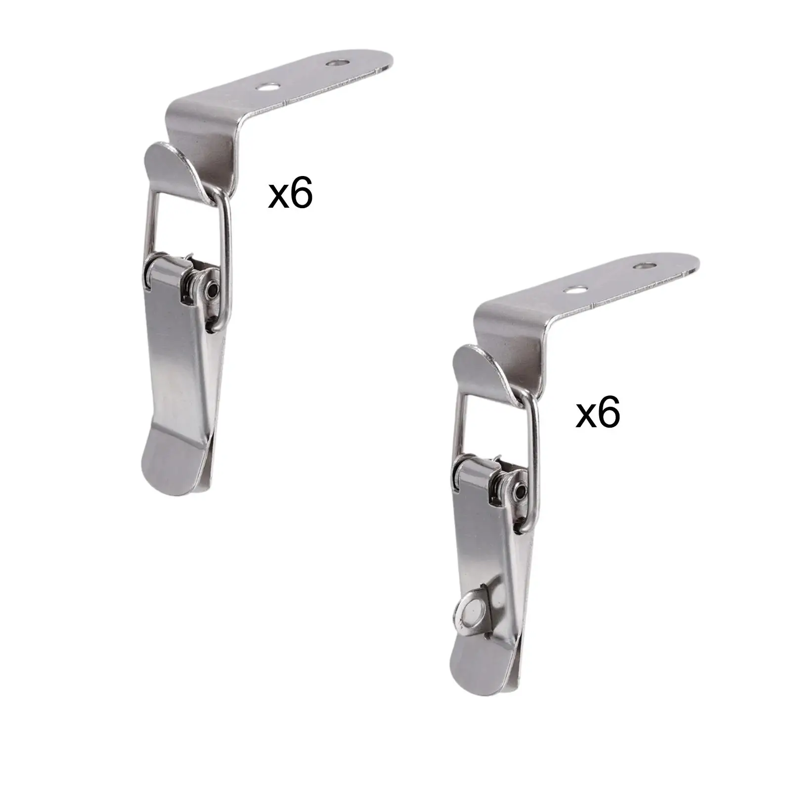 6 Pieces 90 Degree Hook Lock Bolt Latch Catches Hasp Clamp Spring Toggle Lock with Clasp for Door Case Cabinet Box Closet