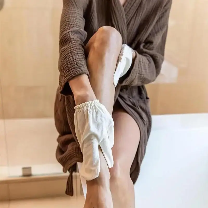 Garshana Raw Silk Massage Gloves Exfoliating and Lymphatic Drainage Gloves Self-Massage Tool RejuvenatingTreatment