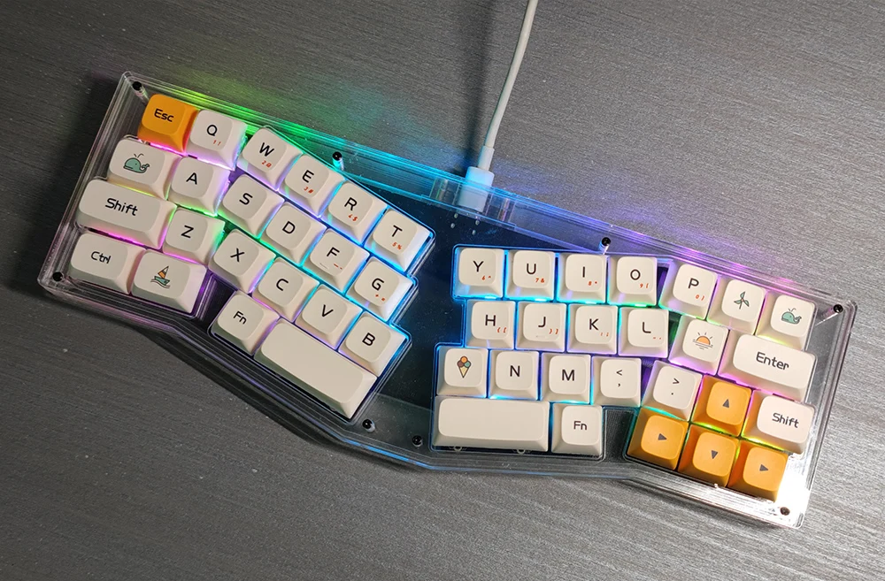 プログラム可能なメカニカルキーボードキット,透明スタック,アクリル