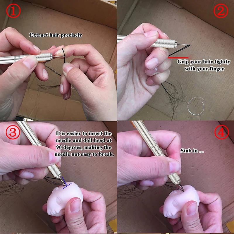 1 Set Doll Hair Reroot Needle Kit Repaint Baby Head Reborn Hair Rooting Tools Wig Making Supplies Accessories Set DIY Doll Tools Doll Reroot Needle Kit