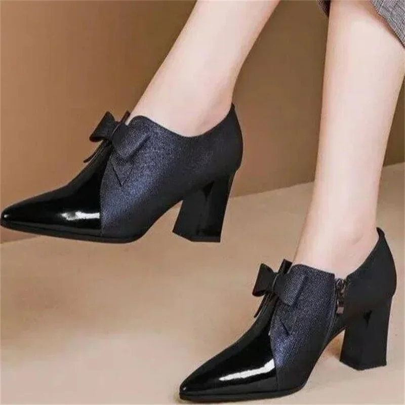 Women Sandals Sexy High Heels Women Shoes Spring Summer Mesh Women's Sandals Office Work Block Heel Shoes Zipper Boots