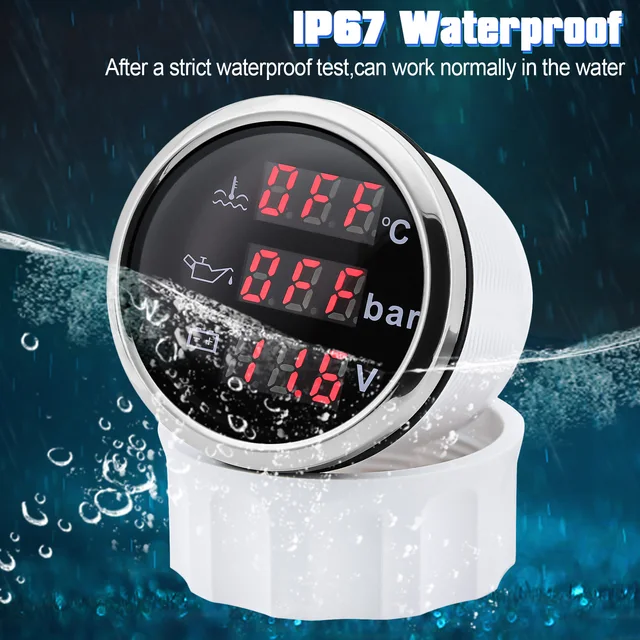 Temp Meter Digitale Per Moto - Misuratore Temperatura Acqua/Olio Con Display LCD Retroilluminato - Foto 6