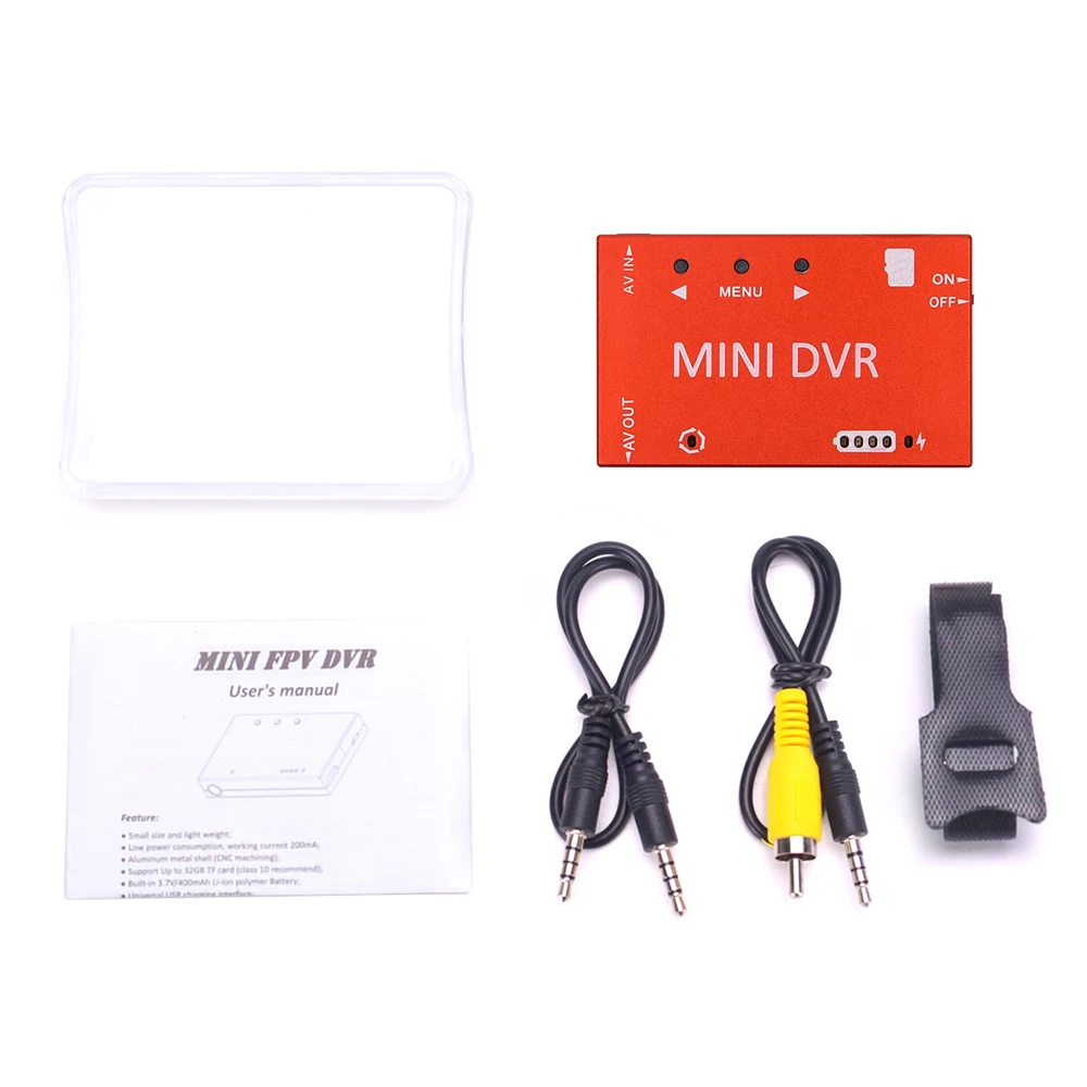 Mini Enregistreur Vidéo DVR FPV - Alliage Aluminium - Pour Drone - Batterie 400mAh, Carte MicroSD 32Go - Enregistrement HD