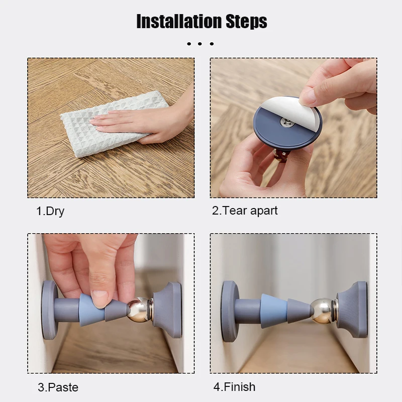 Silicone Door Stopper Home Office Adhesive Mute Anti-Shock Anti-collision Rear Retainer