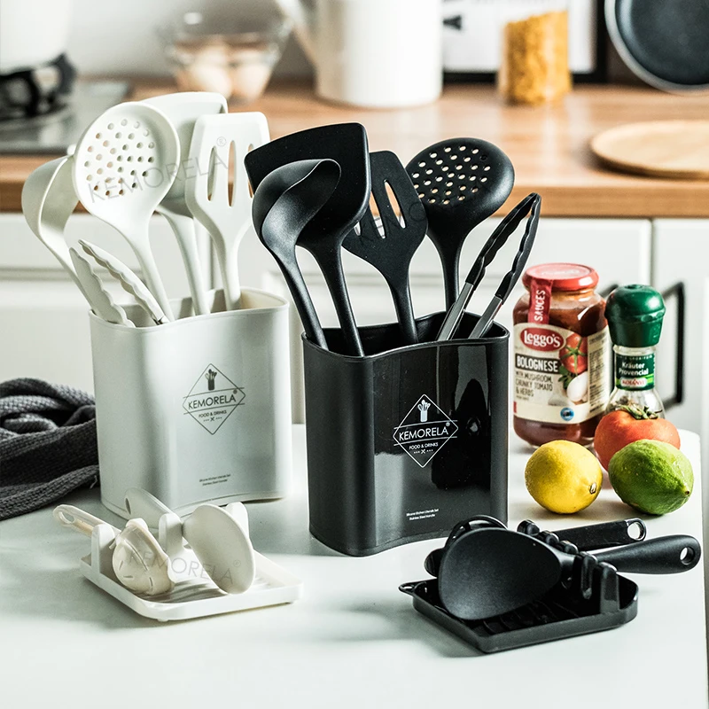 Silicone Kitchen Utensil Set - Non-Stick Cooking Tools with Silicone Handles, 9-Piece Cookware Accessories
