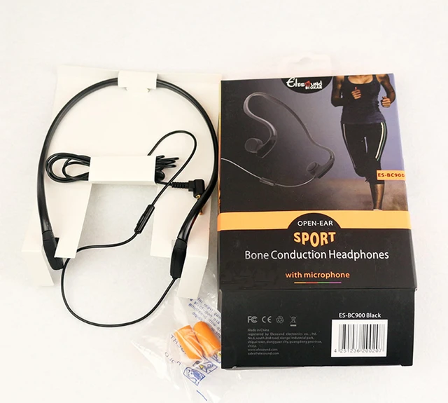 New Bone Conduction Transmit Sports Headsets Wired Earphone Outdoor Smart Headphones Neckband with Mic for Iphone Xiaomi Samsung
