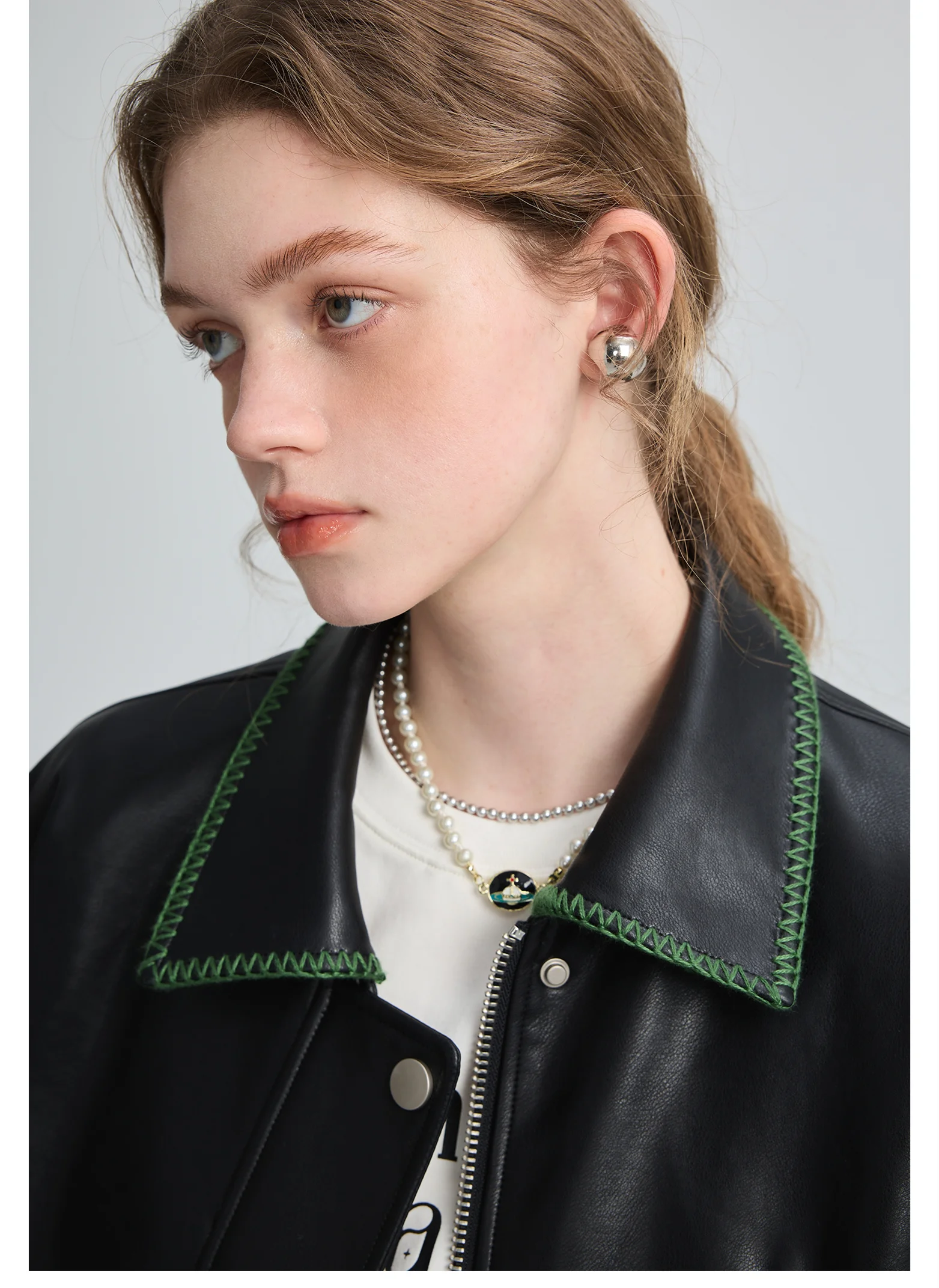 MOLAN Black Woman Leather Jacket Vintage Bomber Oversze Coat Fashion Zipper High Street Female PU Coat Outwear