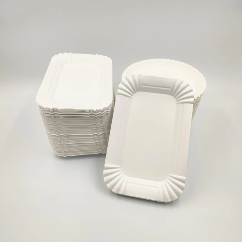 Rectangle round disposable dessert cake plate wedding party environmental protection paper plate tableware