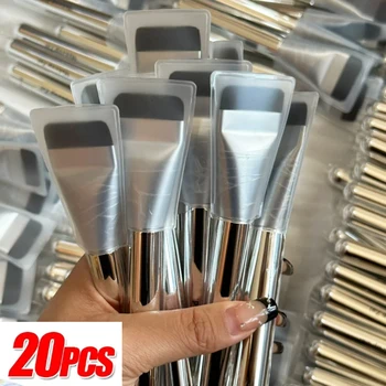 Pennelli per trucco per fondotinta ultra sottili 20 pezzi Pennello per ombretto per contorno viso morbido leggero e piatto Maschera per sfumare Strumenti cosmetici