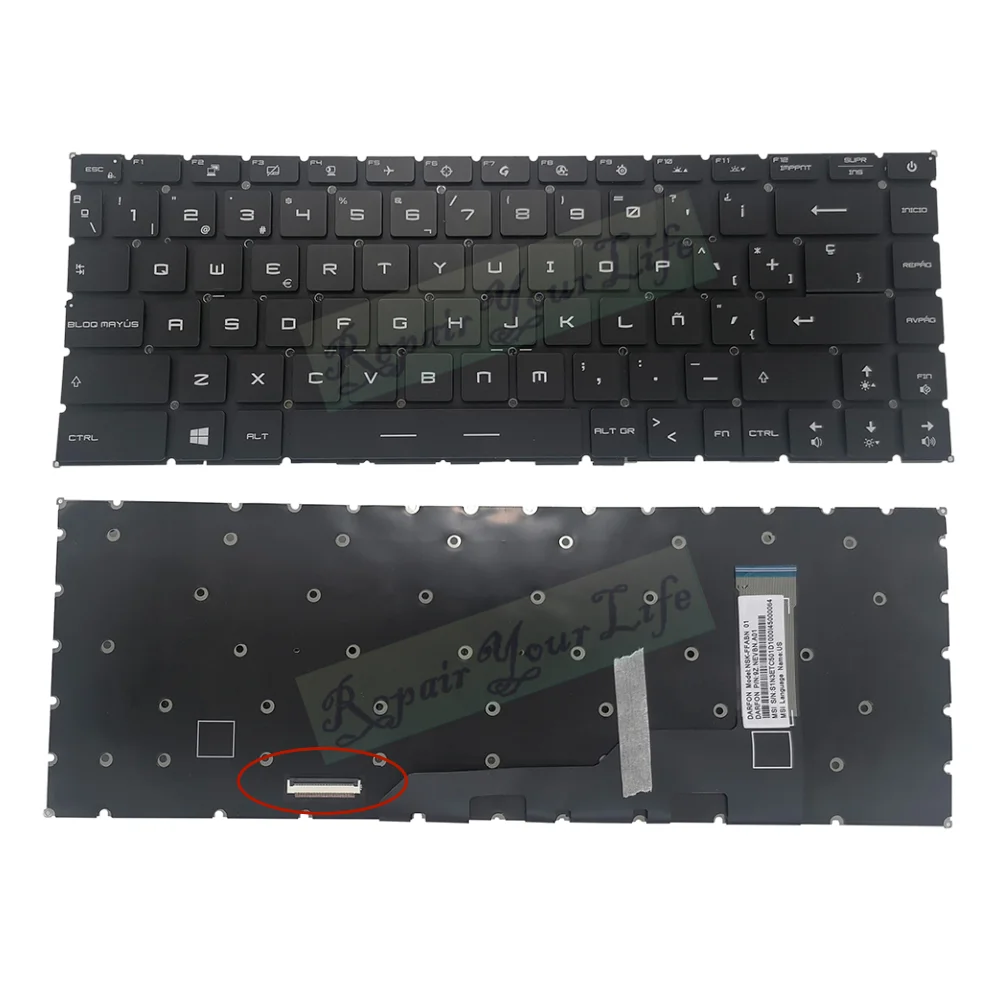Russo Espanhol Por-chave Rgb Teclado Retroiluminado para Msi Gs66 Stealth 10sfs 10sgs Gp66 ms 1542 Teclado para Jogos Retroiluminação Colorida us - Imagem 2