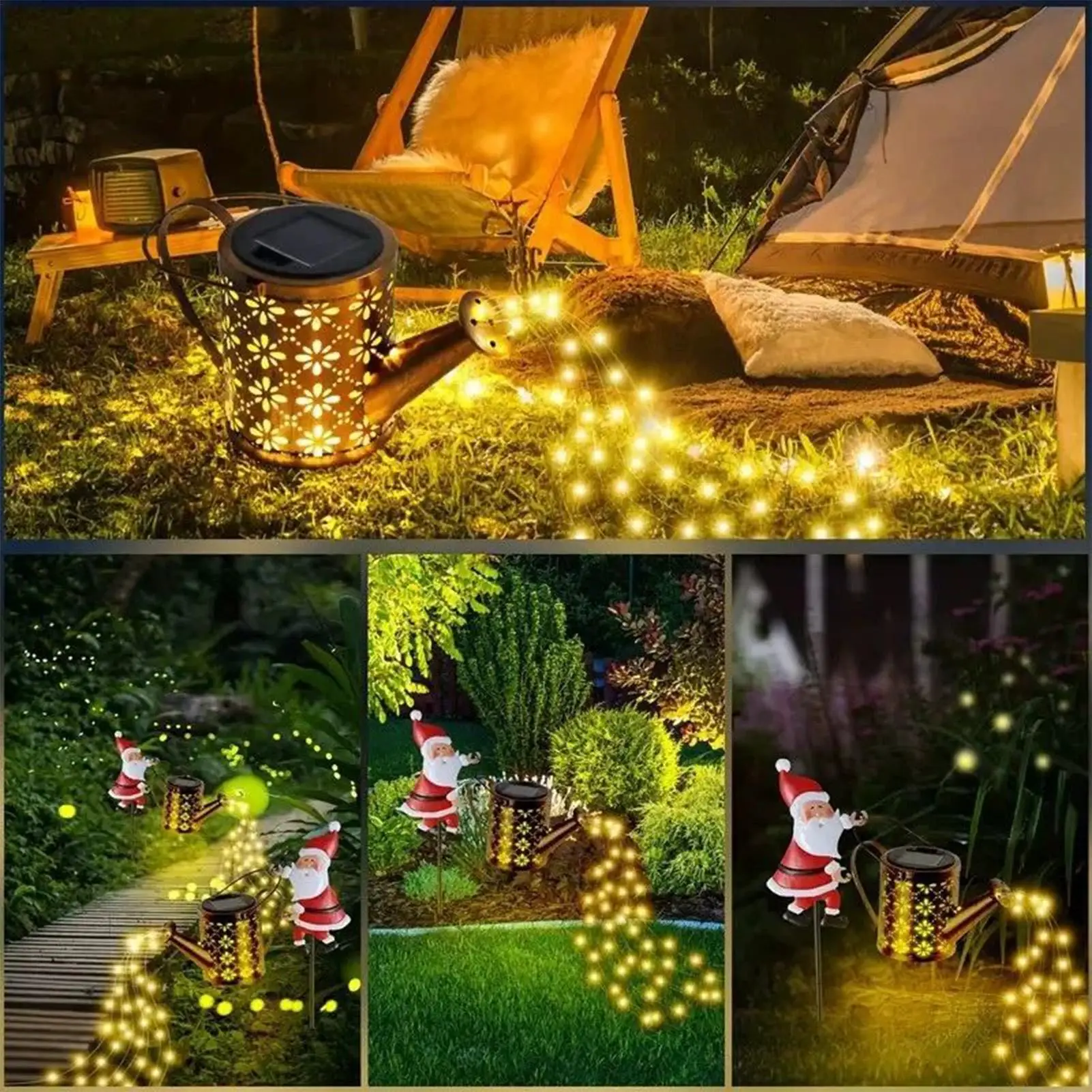 Christmas Solar Lights Outdoor Santa Claus Kettle Ground Lamp Outdoor Garden Lawn Decorative Lights For Lawn Pathway Walkway S7105bf64db5b441480e9c060747c4f78F