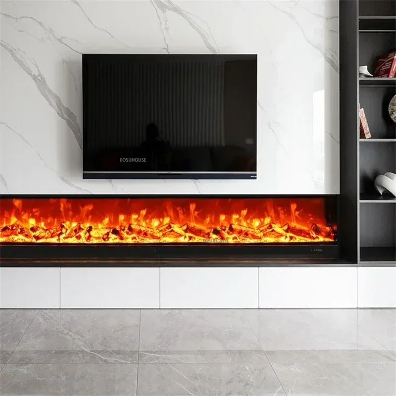 European 3D Simulated Flame Heater Electric Fireplaces Villa Living Room Embedded TV Cabinets Fireplace Home Decoration