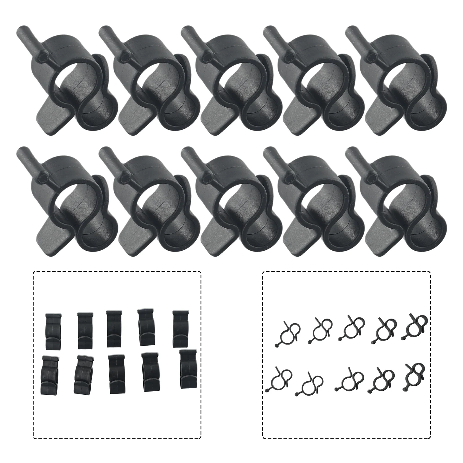 

Two Hook Sizes Tent Hooks Hooks Clips 40x29mm Awning Rope Light Clips Black Outdoor RV Space Docor Plastic For Caravan Camper