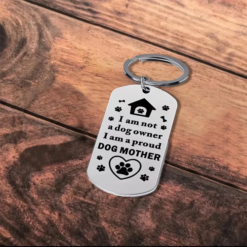 

1pc Stainless Steel Dog Mom Keychain - A Perfect Gift for the Special Pet Lover in Your Life!
