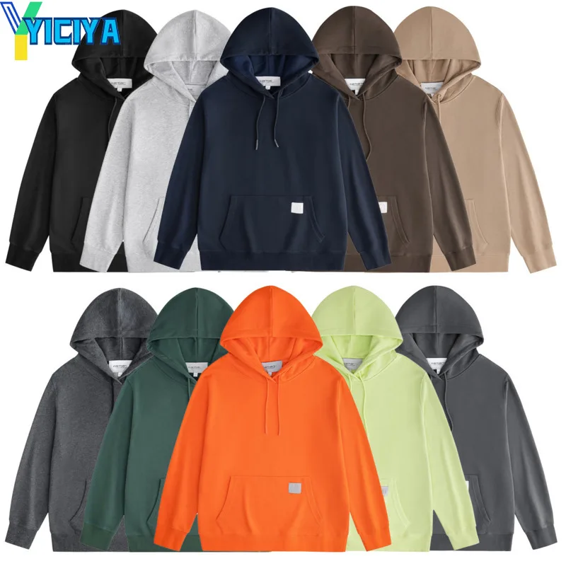 

YICIYA Sweatshirt Carha brand Classic letter embroidery black hood America Thickening coats Luxury new Long Sleeve 2023 sweater