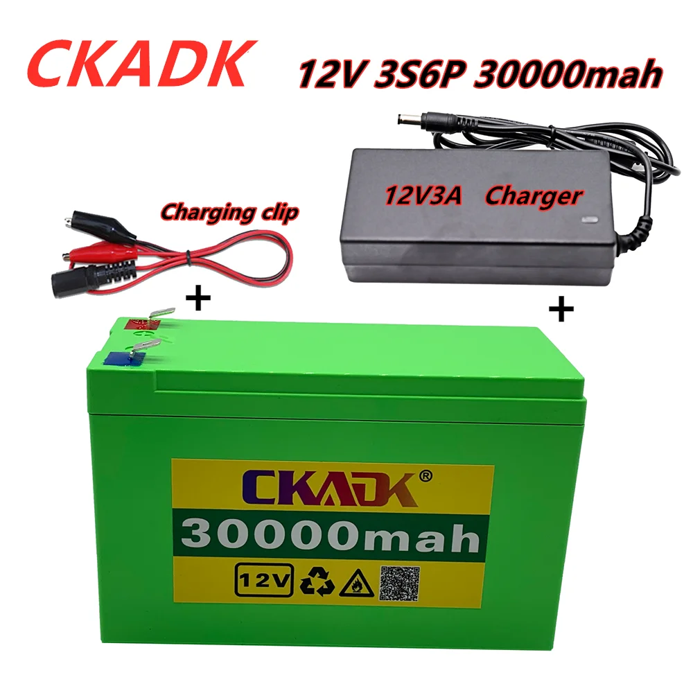 

12V 30Ah 18650 Lithium Accu 3S6P Gebouwd-In Hoge Stroom 20A Bms Voor Sproeiers, Karren, Kinderen Elektrische Voertuig + Lader