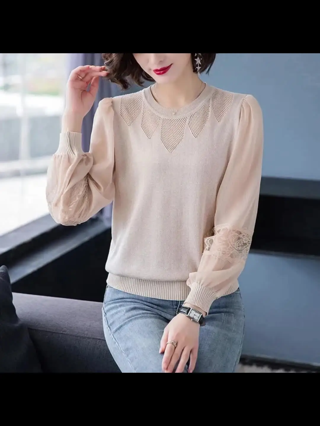 Простые элегантные однотонные летние женские кружевные полые свободные и модные