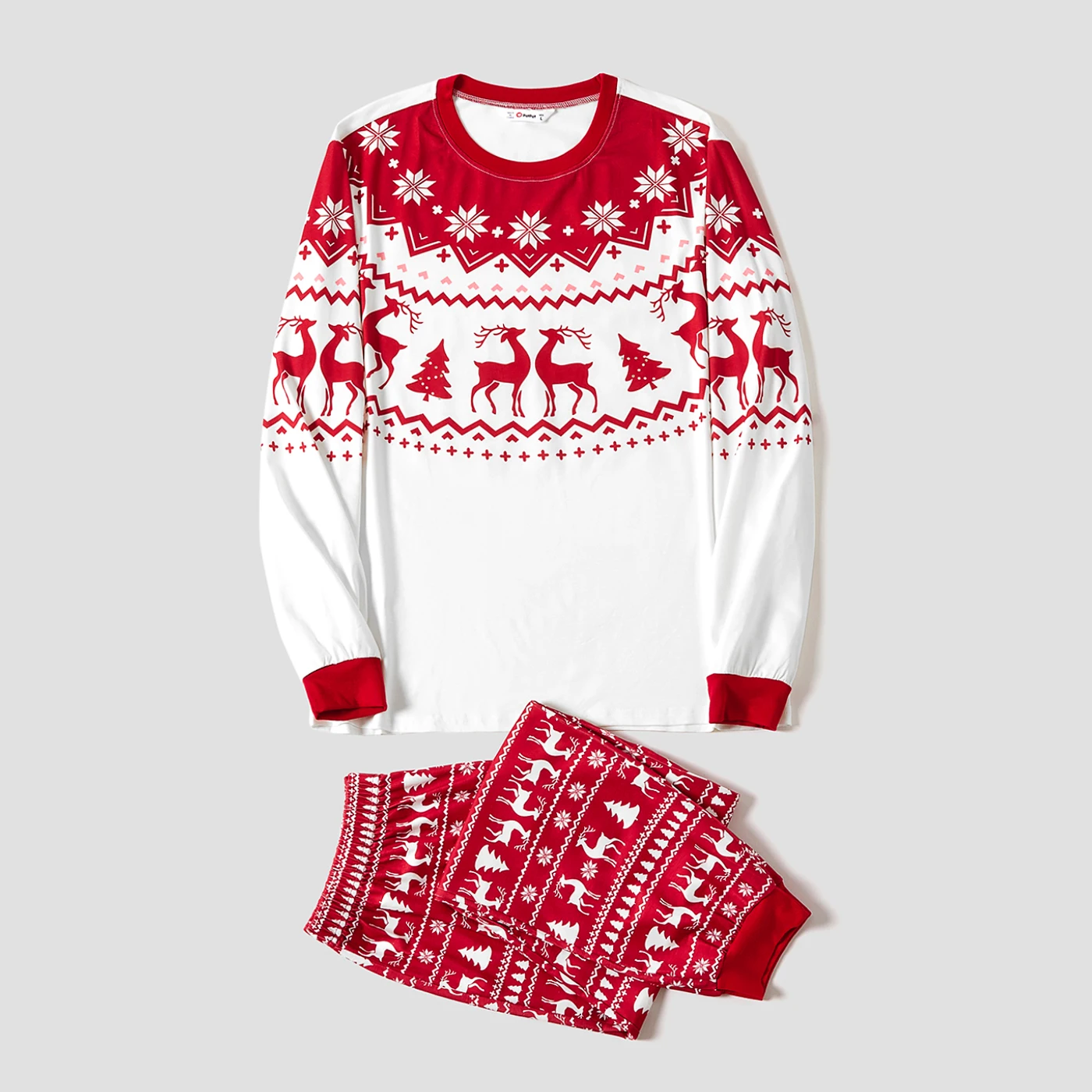 thumbnail image 5 of Conjuntos de pijamas a juego para toda la familia con estampado de renos y copos de nieve navideños de PatPat (resistentes al fuego), 5 of 5