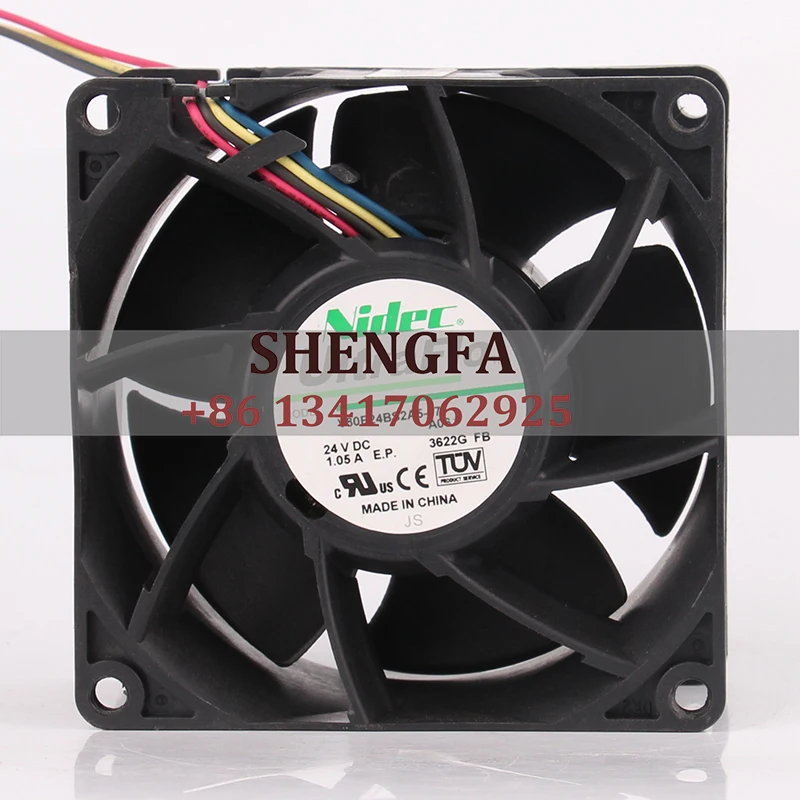 

NIDEC Case Fan V80E24BS2A5-07 80*80*38mm 24V 1.05A 8038 Server High Airflow Cooling Fan