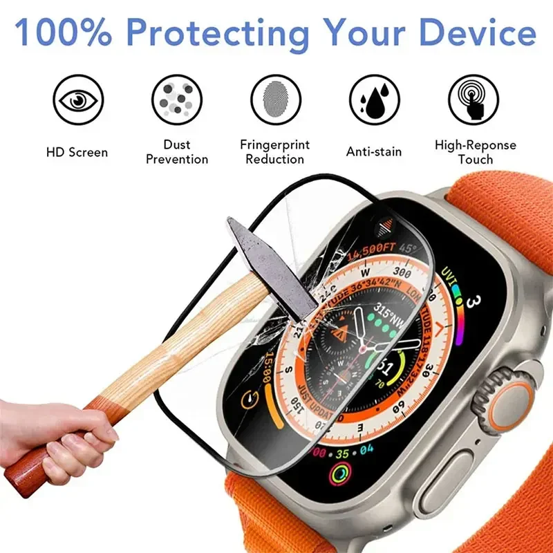 Premium 3D Film Screen Protector for Apple Watch Accessories (Non-Tempered)