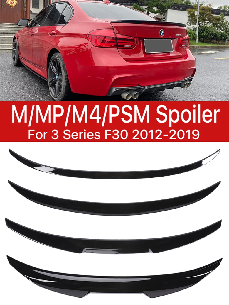 

Carbon Fiber Rear Bumper Trunk Roof Lip Spoiler MP PSM M4 Style Wing Tail Kit for BMW 3 Series F30 F31 F35 2012-2019 Gloss Black