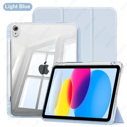 Transparent Tablet Case with Pencil Holder Cover - iPad Air 2 1 9.7 (Light Blue)