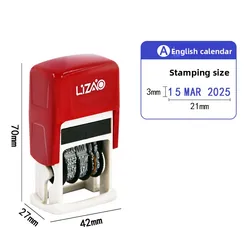 Adjustable Portable Date Stamp for Office, School, and Accounting Use (Blue font)