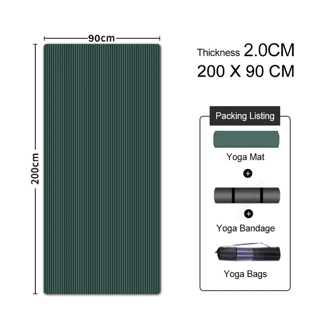 NBR 200X90X2.0CM Double Large Size Yoga Mats Thick Non-slip Exercise Fitness Mat Home Gym Exercise Pilates Gymnastics Exercise