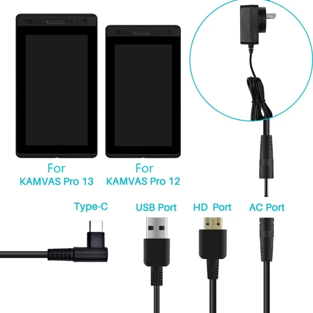 USB-C to USB-C Cable for Huion Kamvas 13 and Kamvas 22 Series