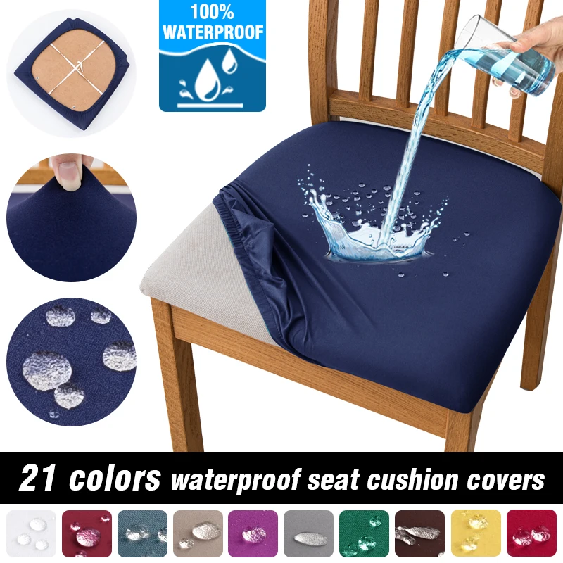 Waterproof Seat Covers for Dining Room Elastic Chairs Covers Dining Chair Cover Washable Seat Case for Kitchen,Hotel,Restaurant