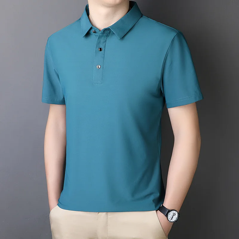 Polo shirt men casual short sleeved shirt short sleeved shirt M-7XL 8XL 9XL Summer short-sleeved Ice silk Business Casual A85