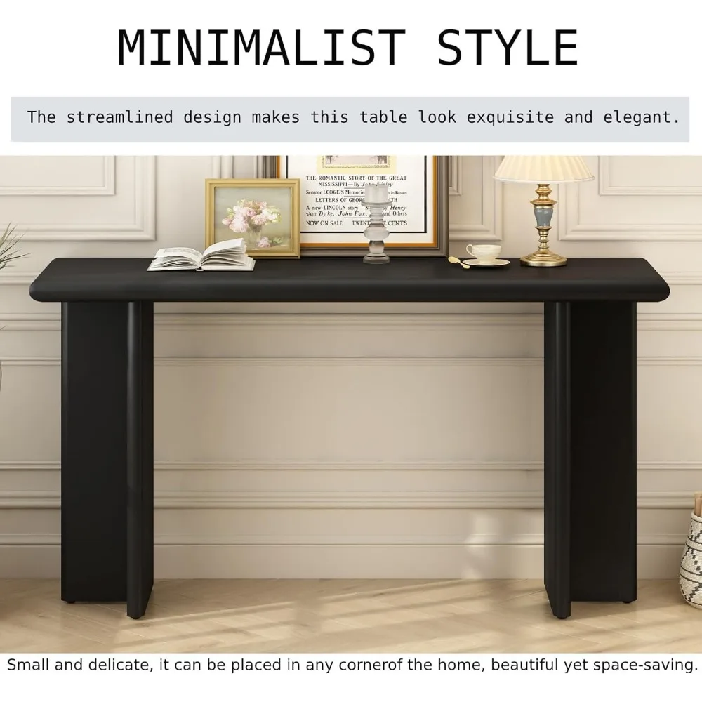 Modern console table, U-leg, 59.1 ", sofa table, narrow entrance table in hallway, Behind sofa, living room, foyer 3