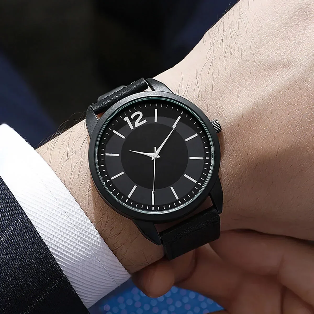 Couples Watch Set Black Minimalist Lightweight Luxurious